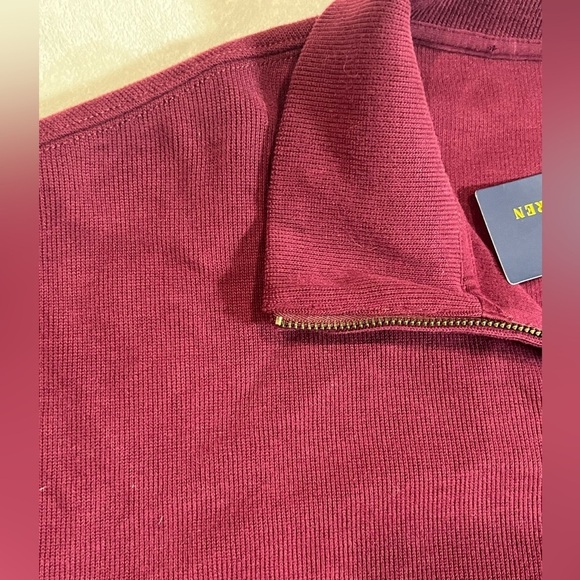 NWT Polo Ralph Lauren XXL Men's Burgundy Pullover Quarter Zip 1/4 Sweater - Picture 4 of 9